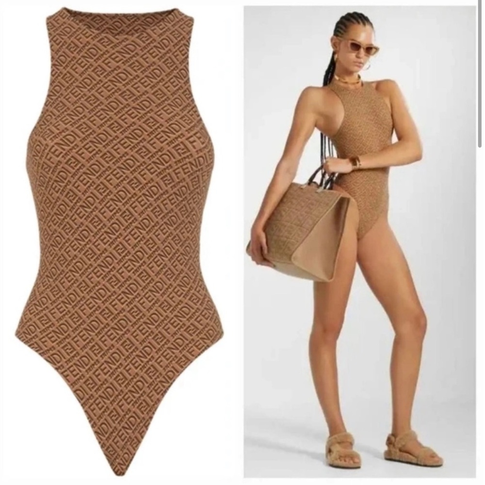 Fendi X Skims - Brown Monogram Bodysuit, Medium